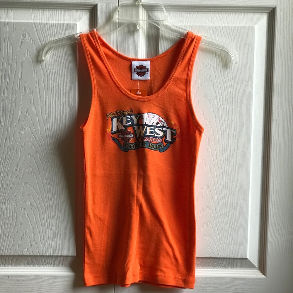 Orange Harley Davidson Tank Top